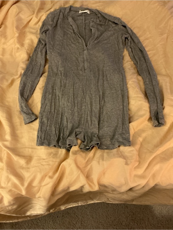 Elodie Other - Elodie Gray Long-Sleeve Thermal Romper Sleepwear